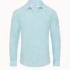 Orlebar Brown Giles Linen AQUABLUE/WHITE Flash Sale