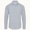 Orlebar Brown Giles Linen NAVY/WHITE Cheap