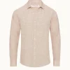 Orlebar Brown Giles Linen EMBER/WHITE Shop