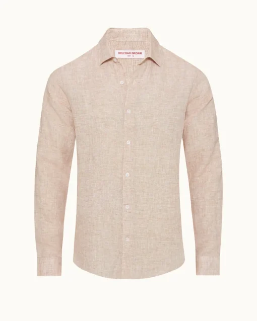 Orlebar Brown Giles Linen EMBER/WHITE Shop