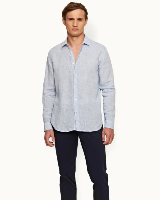 Orlebar Brown Giles Linen NAVY/WHITE Cheap