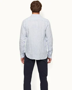 Orlebar Brown Giles Linen NAVY/WHITE Cheap