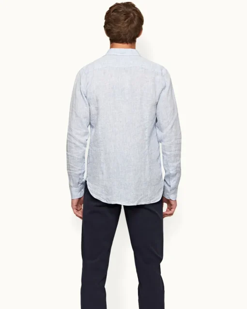 Orlebar Brown Giles Linen NAVY/WHITE Cheap