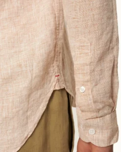 Orlebar Brown Giles Linen EMBER/WHITE Shop