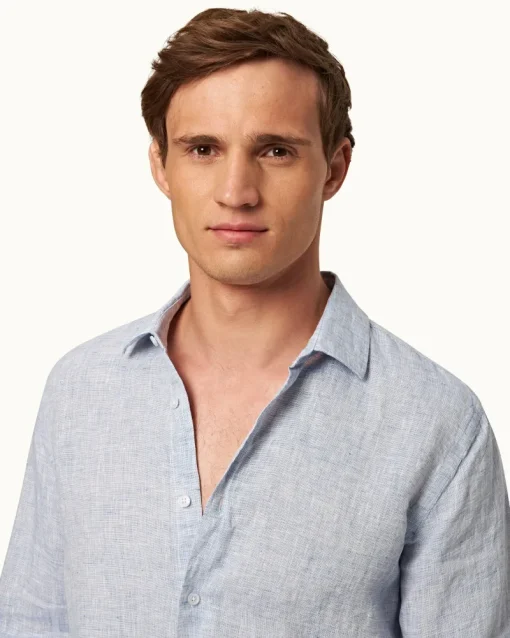 Orlebar Brown Giles Linen NAVY/WHITE Cheap