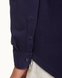 Orlebar Brown Giles Pique DEEPINKBLUE Clearance