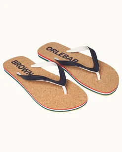 Orlebar Brown Haston Cork NAVY/ORANGE Discount