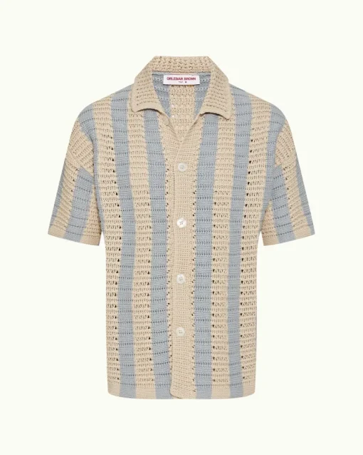 Orlebar Brown Thomas Crochet LIGHTSKYPOOL/WHITESAND Cheap